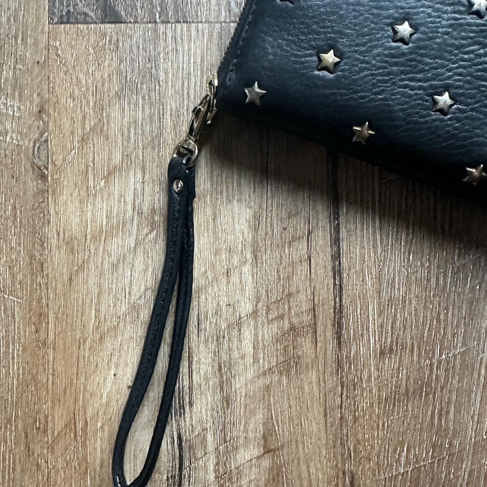 Fossil Black Star-Studded Wallet Wristlet - Picture 5 of 10